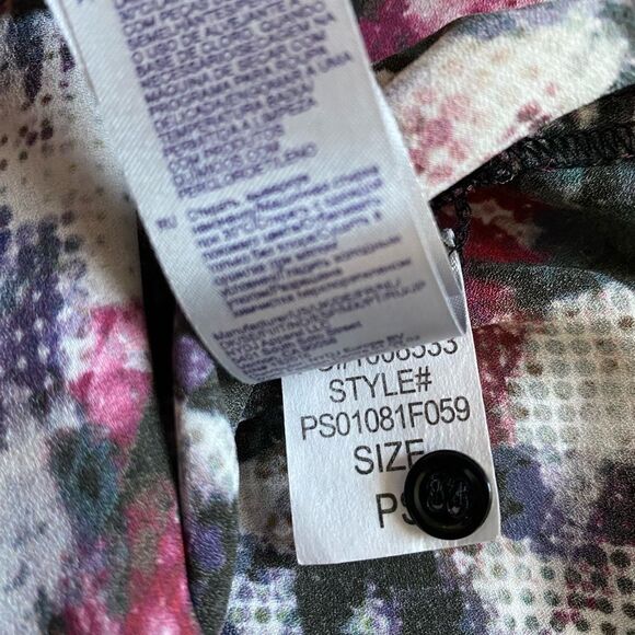 NYDJ Not Your Daughters Jeans Multicolored Top Long Sleeves Womens Petite Small - Picture 7 of 7